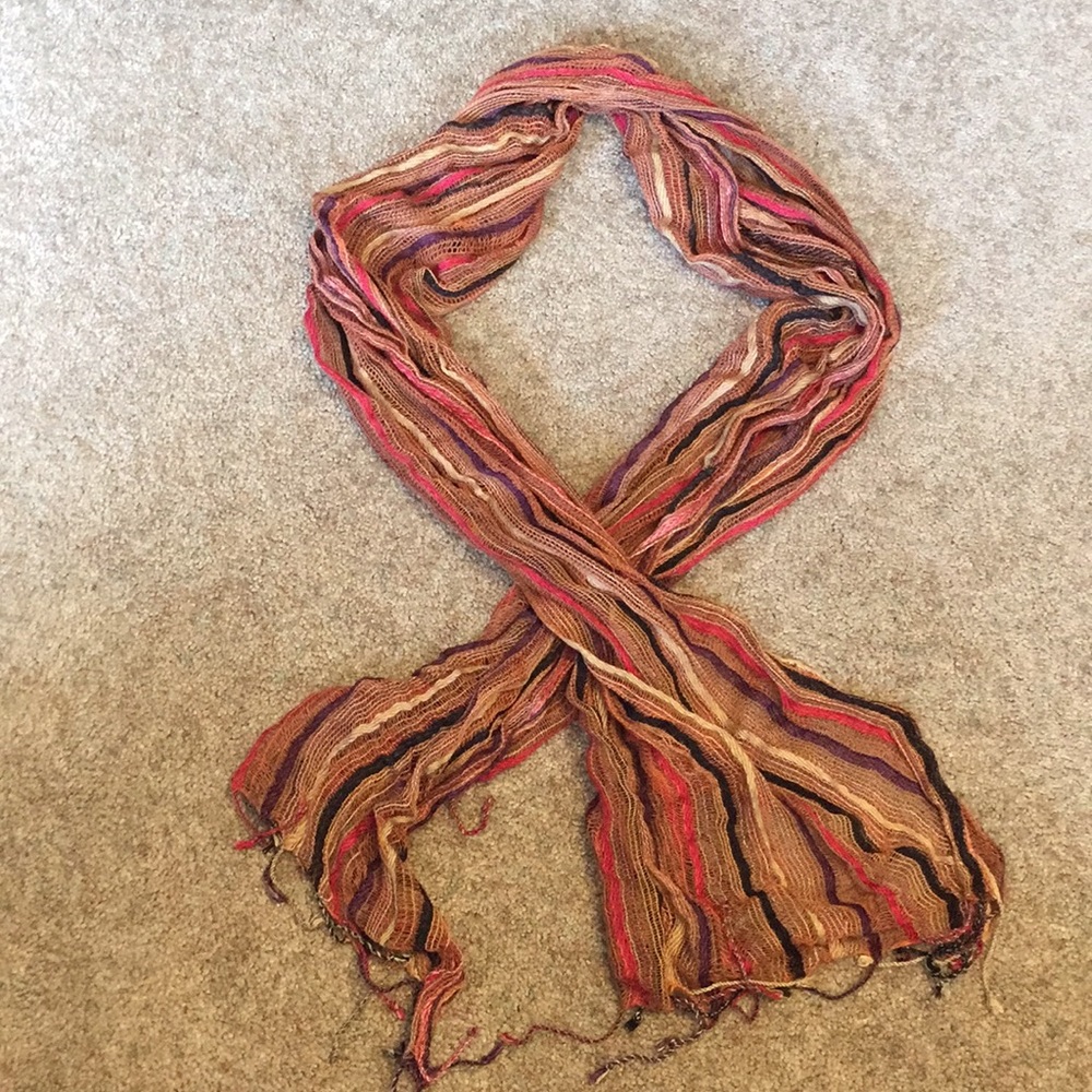 Dark red and brown colored scarf